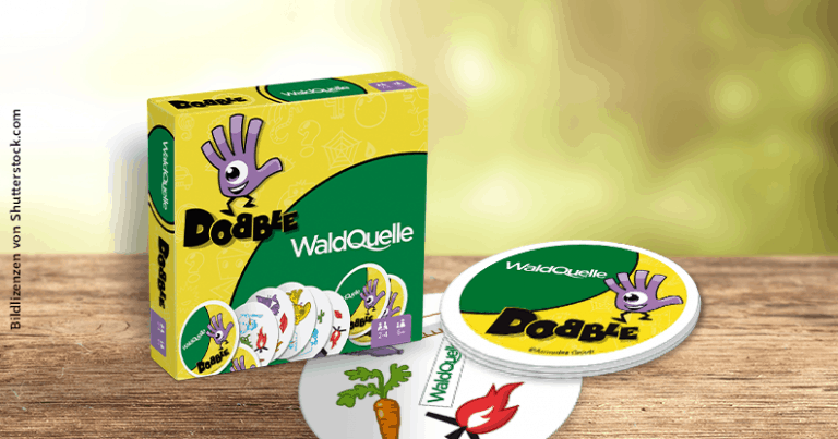 Spiel Dobble mit Werbeanbringung von Waldquelle