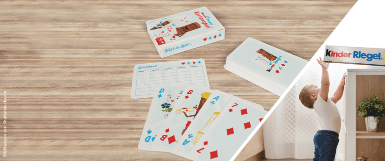 Kartenspiel mit Milky und Schoki von Ferrero