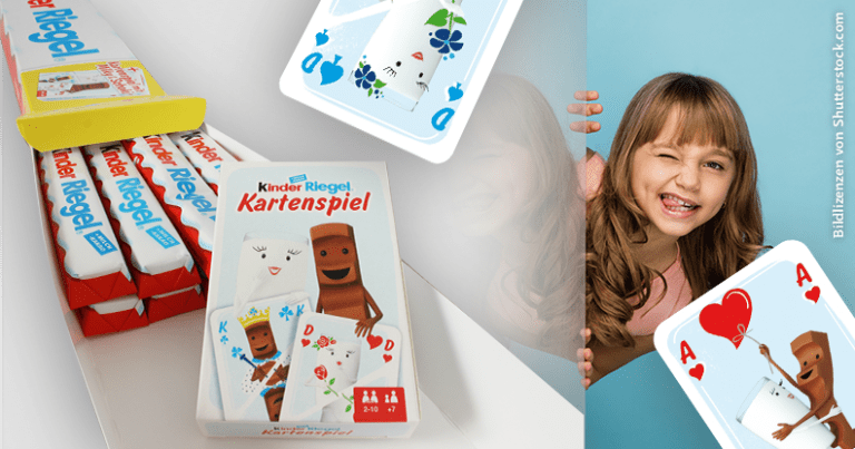 Kartenspiel zum Kinder Riegel mit Milky und Schoki von Ferrero